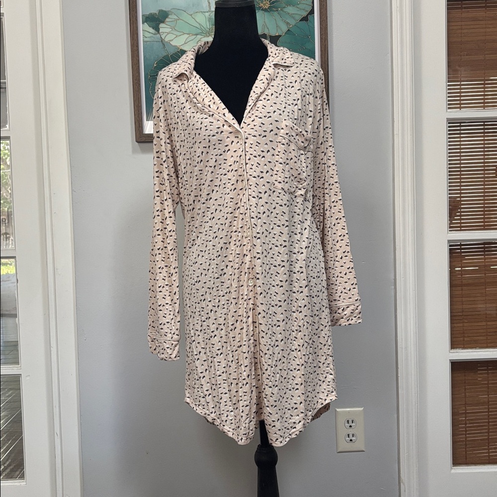 Eberjey Cream Patterned Women's Robe - Picture 3 of 4